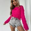 sweter, sweter damski, sweter ażurowy, różowy sweter, różowy sweter damski, moda damska, sklep online, sklep z odzieżą damską