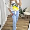 t-shirt. koszulka z nadrukiem, biały t-shirt, szary t-shirt, szara koszulka, szara bluzka, biała bluzka, moda damska, odzież damska